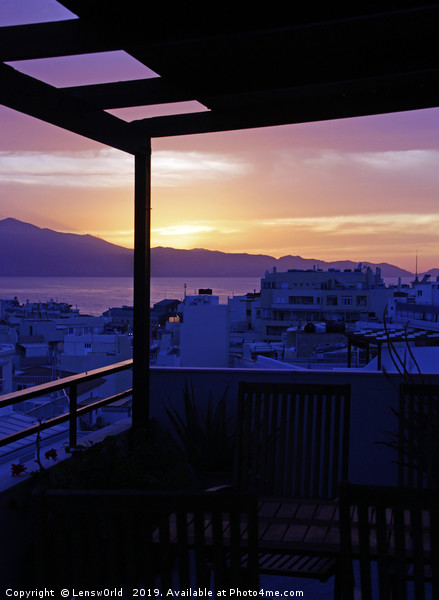 Sunset over Crete, Greece Picture Board by Lensw0rld 