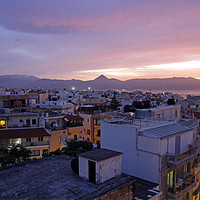 Buy canvas prints of Sunset over Heraklion, Crete, Greece by Lensw0rld 