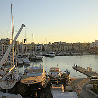 Buy canvas prints of Boats and yachts in the quiet port of Trani, Italy by Lensw0rld 