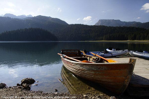 Boats on Black Lake, Montenegro Picture Board by Lensw0rld 