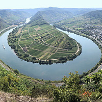 Buy canvas prints of View over the bend of the river Moselle in Germany by Lensw0rld 