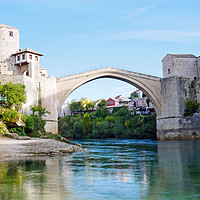 Buy canvas prints of The famous Stari Most bridge in Mostar, Bosnia & H by Lensw0rld 