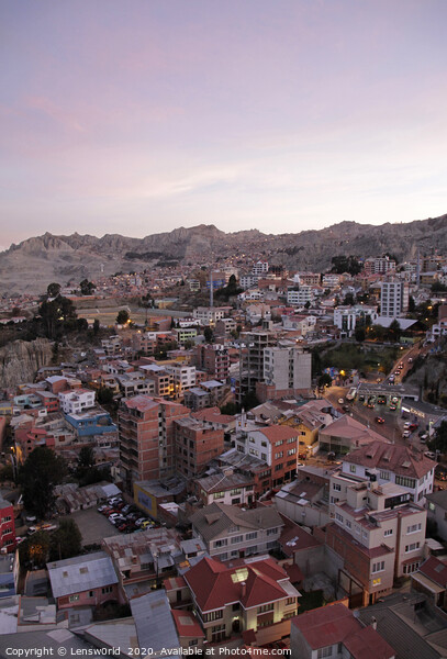 View over La Paz, Bolivia, in the evening hours Picture Board by Lensw0rld 