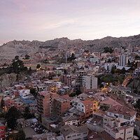 Buy canvas prints of View over La Paz, Bolivia, in the evening hours by Lensw0rld 