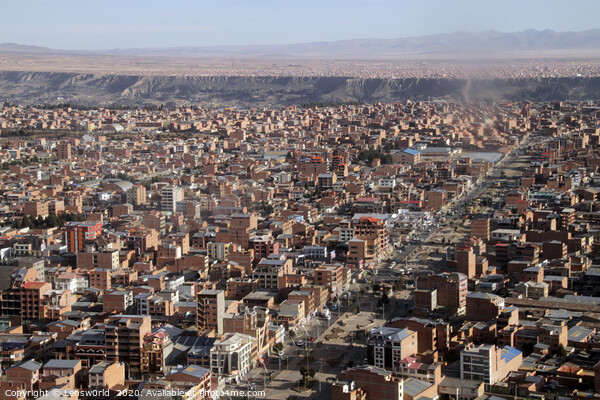 Aerial view over La Paz, Bolivia Picture Board by Lensw0rld 