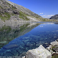 Buy canvas prints of Small lake with clear meltwater in Norway by Lensw0rld 