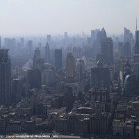 Buy canvas prints of Misty Shanghai skyline by Lensw0rld 