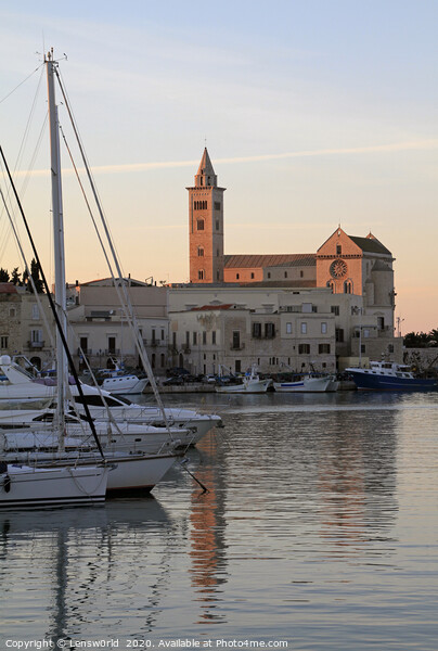 View of the harbor of Trani, Italy, during sunset Picture Board by Lensw0rld 