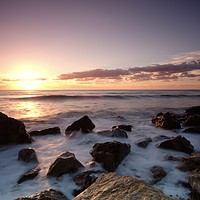 Buy canvas prints of Santa Eularia beach sunrise by Jules Taylor