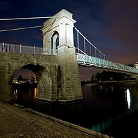 Buy canvas prints of Wilford Suspension Bridge, Embankment, Nottingham by Jules Taylor
