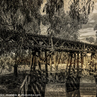 Buy canvas prints of Old Gundagai rail bridge by Paul W. Kerr
