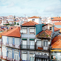 Buy canvas prints of Porto's skyline with traditional houses by Ana Fidalgo