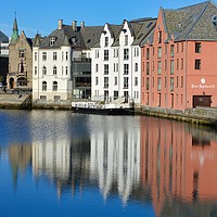 Buy canvas prints of Vertical water reflection in Alesund 2 by Sylvain Beauregard