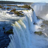 Buy canvas prints of Verical Iguazu Falls curve by Sylvain Beauregard