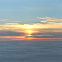 Buy canvas prints of NordKapp panoramic view, with sea fog 3, 4:1 by Sylvain Beauregard