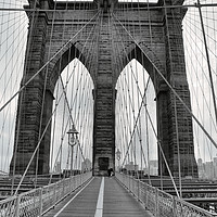 Buy canvas prints of Brooklyn Bridge, bw by Sylvain Beauregard