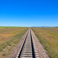 Buy canvas prints of Railroad in the prairie, vertical by Sylvain Beauregard