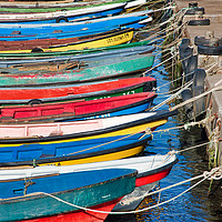 Buy canvas prints of Fishing boats aligned on dock by Sylvain Beauregard