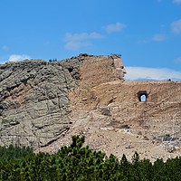Buy canvas prints of Crazy Horse monument 1, panoramic 3:1 by Sylvain Beauregard