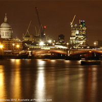 Buy canvas prints of Thames Skyline at Night by Iain McGillivray