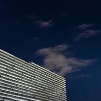 Buy canvas prints of V&A Dundee in the clouds with starry sky by Callum Laird