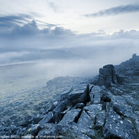 Buy canvas prints of Mist over Sharpitor, Dartmoor by Justin Foulkes