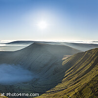 Buy canvas prints of Panoramic view from Pen y Fan, Brecon Beacons by Justin Foulkes