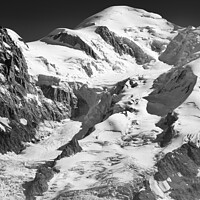 Buy canvas prints of Mont Blanc and the Glacier Des Bossons by Justin Foulkes