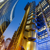 Buy canvas prints of Lloyds building, The City of London by Justin Foulkes