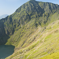 Buy canvas prints of Snowdon summit and Glaslyn, Snowdonia, Wales by Justin Foulkes