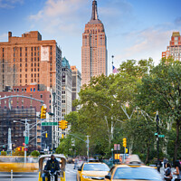 Buy canvas prints of The Empire State Building from Broadway, New York by Justin Foulkes
