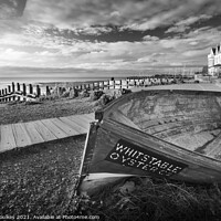 Buy canvas prints of Oyster boat on the seafront at Whitstable, Kent by Justin Foulkes