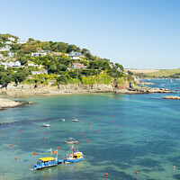 Buy canvas prints of The South Sands ferry on the Salcombe estuary, Salcombe by Justin Foulkes