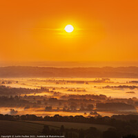 Buy canvas prints of Sunrise over the South Downs  by Justin Foulkes