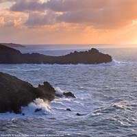 Buy canvas prints of Stormy seas at Zennor Head, Cornwall by Justin Foulkes