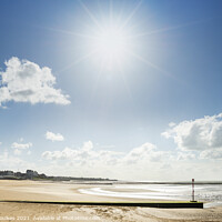 Buy canvas prints of Blue skies over the beach at Margate, Kent.  by Justin Foulkes