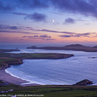 Buy canvas prints of Moon over Whitesands Bay, Pembrokeshire, South Wales by Justin Foulkes