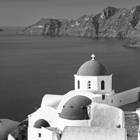 Buy canvas prints of Church, Oia, Santorini  by Justin Foulkes