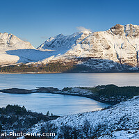 Buy canvas prints of Winter view of Beinn Alligin & Liathach, Torridon by Justin Foulkes