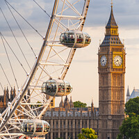 Buy canvas prints of The London Eye and Big Ben by Justin Foulkes