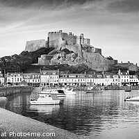 Buy canvas prints of Mont Orgueil, Gorey, Jersey, Channel Islands by Justin Foulkes