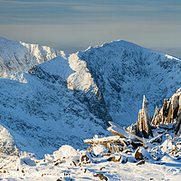 Buy canvas prints of The Snowdon Massif from Glyder Fach by Justin Foulkes