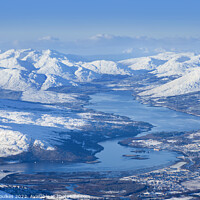 Buy canvas prints of Loch Eil in winter, from Ben Nevis by Justin Foulkes
