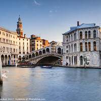 Buy canvas prints of The Rialto bridge on the Grand Canal, Venice by Justin Foulkes