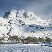 Buy canvas prints of Slioch in winter, Scottish Highlands by Justin Foulkes