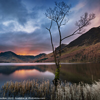 Buy canvas prints of Sunrise over Fleetwith Pike and Buttermere, Lake D by Justin Foulkes