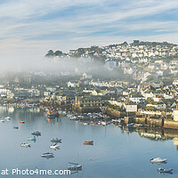 Buy canvas prints of Mist drifting in the harbour at Salcombe, South Hams, Devon  by Justin Foulkes