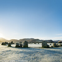Buy canvas prints of Castlerigg Stone Circle in winter by Justin Foulkes