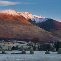 Buy canvas prints of Castlerigg Stone Circle and Blencathra, Lake District  by Justin Foulkes