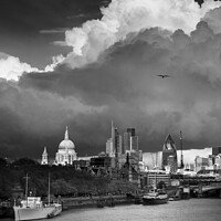 Buy canvas prints of Stormy skies over the London skyline by Justin Foulkes